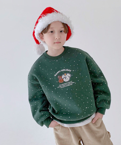 BERRYCLOSET（ベリークローゼット）の「[起毛] ハッピーホリデースウェット（スウェット・レディース・レッド/グリーン・13号/17号/7号/09号/11号/15号）」の4枚目の写真