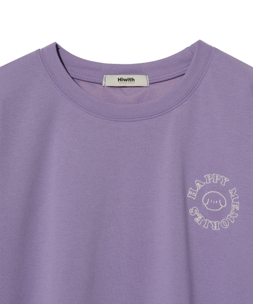 HIWITH(ハイウィーズ)の「ハッピー半袖Tシャツ_パープル(Tシャツ/カットソー・レディース・パープル・FREE)」の3枚目の写真