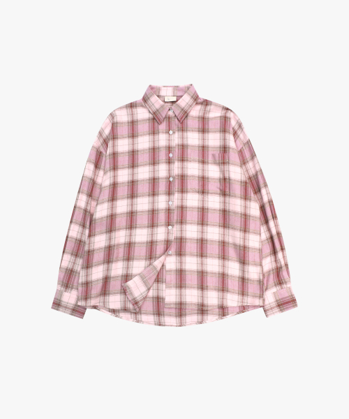 LOSSYROW(ロッシロー)の「Oversized checkered shirt Pink(シャツ/ブラウス・レディース・ピンク・FREE)」の7枚目の写真