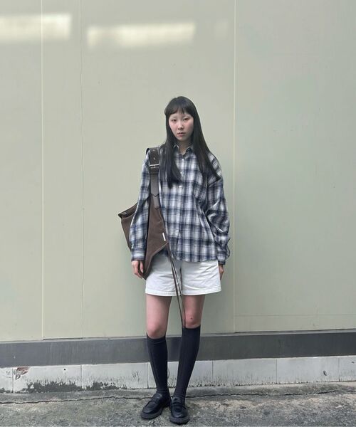 LOSSYROW(ロッシロー)の「Oversized checkered shirt Pink(シャツ/ブラウス・レディース・ピンク・FREE)」の3枚目の写真