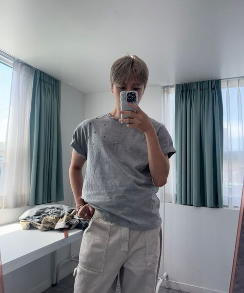 BLUESUNFLOWER（ブルーサンフラワー）の「ヴィンテージ90sスタークロップ半袖Tシャツ[メランジグレー]（Tシャツ/カットソー・レディース・その他・MEDIUM/LARGE）」の3枚目の写真
