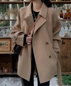 追加》souple woolダブルフェイスチェスターコート（チェスターコート