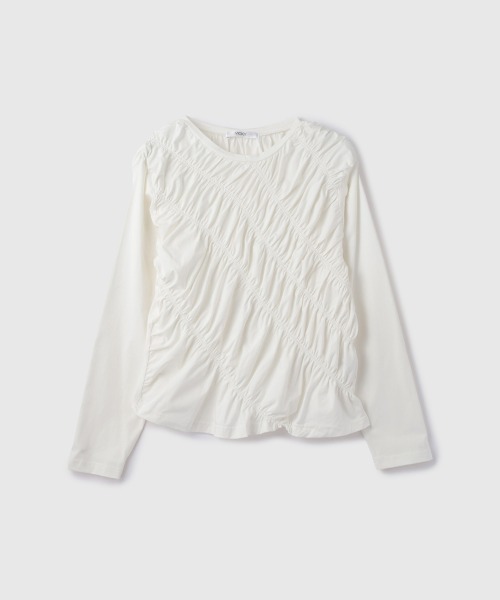 VICKY（ビッキー）の「ギャザーラインフロントカットソー≪洗濯機で洗える≫（Tシャツ/カットソー・レディース・ブラック/オフホワイト/グリーン・M）」の20枚目の写真