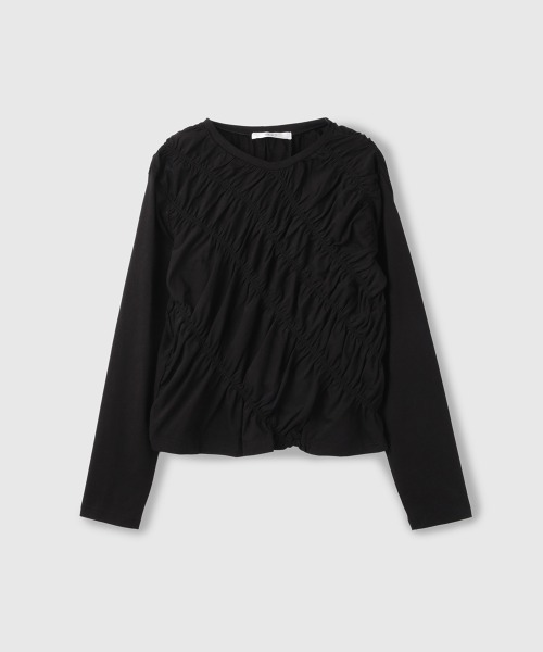 VICKY（ビッキー）の「ギャザーラインフロントカットソー≪洗濯機で洗える≫（Tシャツ/カットソー・レディース・ブラック/オフホワイト/グリーン・M）」の16枚目の写真