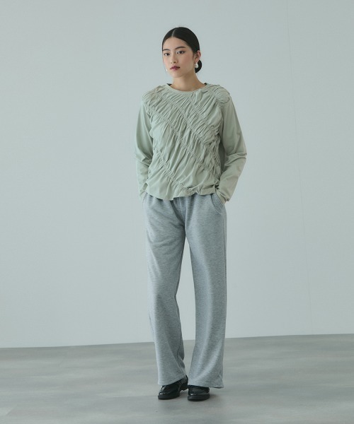 VICKY（ビッキー）の「ギャザーラインフロントカットソー≪洗濯機で洗える≫（Tシャツ/カットソー・レディース・ブラック/オフホワイト/グリーン・M）」の14枚目の写真