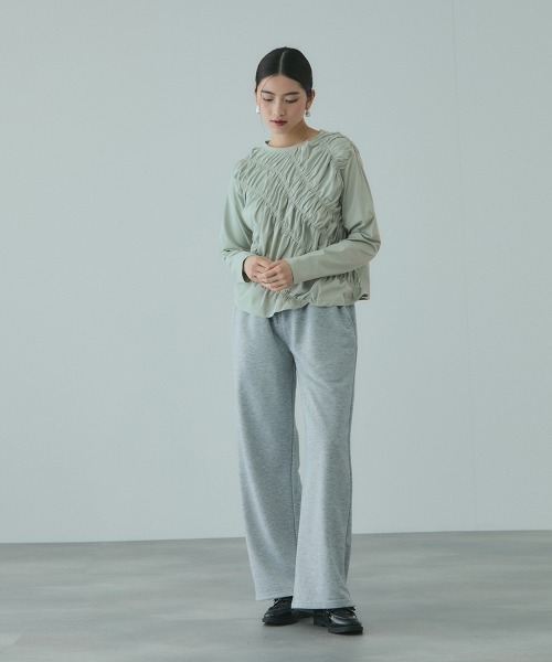 VICKY（ビッキー）の「ギャザーラインフロントカットソー≪洗濯機で洗える≫（Tシャツ/カットソー・レディース・ブラック/オフホワイト/グリーン・M）」の15枚目の写真