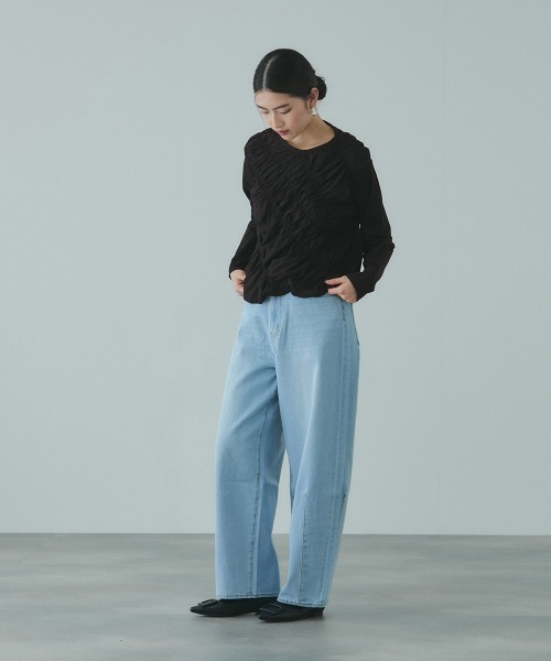 VICKY（ビッキー）の「ギャザーラインフロントカットソー≪洗濯機で洗える≫（Tシャツ/カットソー・レディース・ブラック/オフホワイト/グリーン・M）」の18枚目の写真