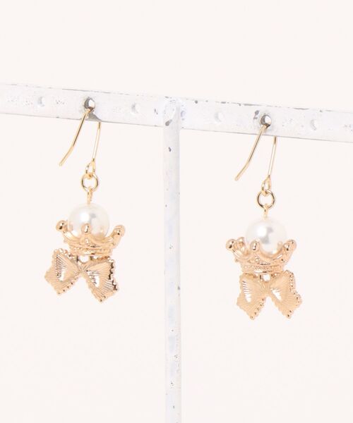 tone(トーン)の「【MUURABBTI】クラウンリボンピアス(MA)(ピアス(両耳用)・レディース・ブラック/ピンク/パープル・FREE)」の9枚目の写真