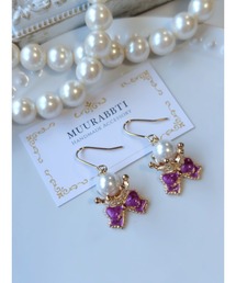 【MUURABBTI】クラウンリボンピアス(MA)