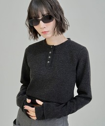 【Nora Lily】「elle」Layered Design Cut L/S Henry Top