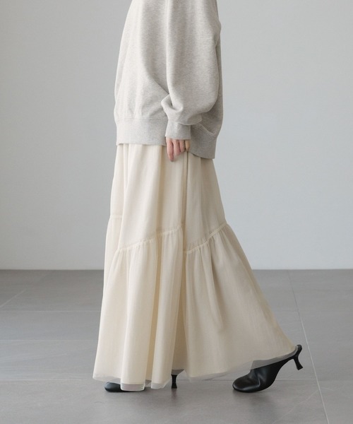 LOWRYS FARM(ローリーズファーム)の「チュールアソートティアードスカート 643601(スカート・レディース・ホワイト系その他/ブラウン/グレー/ブラック/ホワイト・FREE)」の10枚目の写真