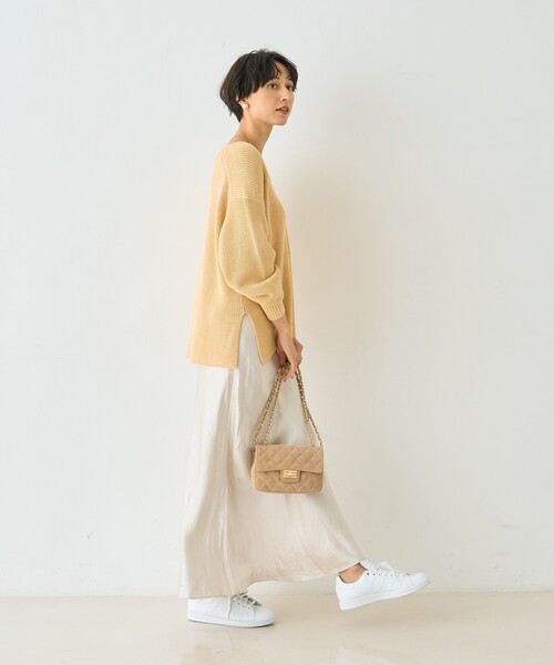 Rouge vif Anna（ルージュヴィフアンナ）の「片畦ハートVネックコットンプルオーバーニット/春服/手洗い可能（ニット/セーター・レディース・レモンイエロー/グレー・フリー）」の14枚目の写真