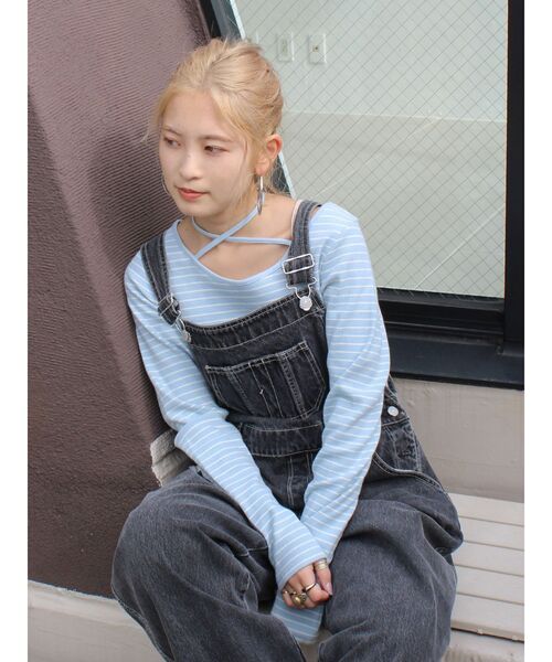 Ungrid（アングリッド）の「リボンデザインロングスリーブTee（Tシャツ/カットソー・レディース・ライトグレー/チャコールグレー/ブルー・FREE）」の9枚目の写真