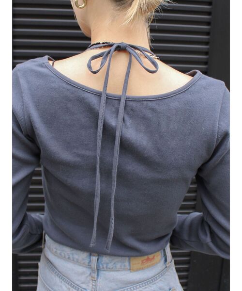 Ungrid（アングリッド）の「リボンデザインロングスリーブTee（Tシャツ/カットソー・レディース・ライトグレー/チャコールグレー/ブルー・FREE）」の17枚目の写真