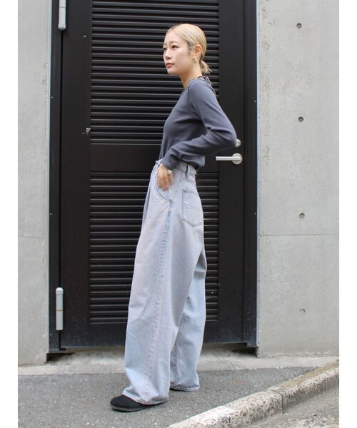 Ungrid（アングリッド）の「リボンデザインロングスリーブTee（Tシャツ/カットソー・レディース・ライトグレー/チャコールグレー/ブルー・FREE）」の19枚目の写真