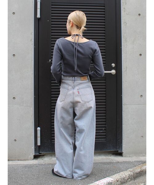 Ungrid（アングリッド）の「リボンデザインロングスリーブTee（Tシャツ/カットソー・レディース・ライトグレー/チャコールグレー/ブルー・FREE）」の20枚目の写真