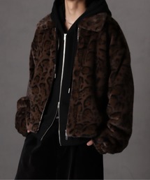 Art re A select（アトリエセレクト）の「フェイクファー レオパードショートジャケット（ブルゾン）」