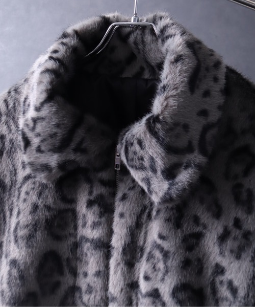 Art re A select（アトリエセレクト）の「フェイクファー レオパードショートジャケット（ブルゾン・メンズ・グレー/ブラウン・M/L）」の9枚目の写真