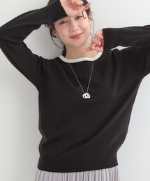 SHOO・LA・RUE | 【洗濯機可/S-LL/セットアップ可】シンプルきれい見え クルーネックニット(ニット/セーター)