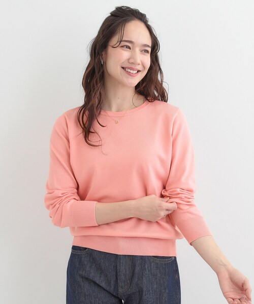 SHOO・LA・RUE（シューラルー）の「【洗濯機可/S-LL/アンサンブル可】シンプルきれい見え クルーネックニット（ニット/セーター・レディース・ベビーピンク/イエロー系その他/ブラック系2/ホワイト系3・04/03/02/01）」の17枚目の写真