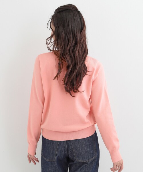 SHOO・LA・RUE（シューラルー）の「【洗濯機可/S-LL/アンサンブル可】シンプルきれい見え クルーネックニット（ニット/セーター・レディース・ベビーピンク/イエロー系その他/ブラック系2/ホワイト系3・04/03/02/01）」の16枚目の写真