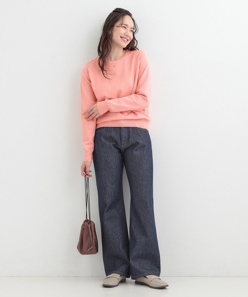 SHOO・LA・RUE（シューラルー）の「【洗濯機可/S-LL/アンサンブル可】シンプルきれい見え クルーネックニット（ニット/セーター・レディース・ベビーピンク/イエロー系その他/ブラック系2/ホワイト系3・04/03/02/01）」の15枚目の写真