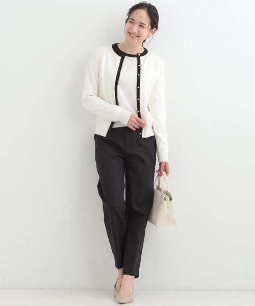 SHOO・LA・RUE（シューラルー）の「【洗濯機可/S-LL/アンサンブル可】シンプルきれい見え クルーネックニット（ニット/セーター・レディース・ベビーピンク/イエロー系その他/ブラック系2/ホワイト系3・04/03/02/01）」の10枚目の写真