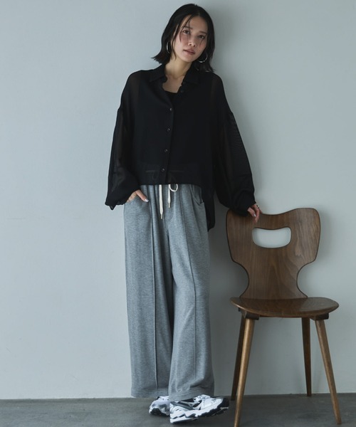 Doux archives(ドゥアルシーヴ)の「【EC先行予約】メッシュドルマンシャツ(シャツ/ブラウス・レディース・オフホワイト/ブラック/キャメル・FREE)」の5枚目の写真