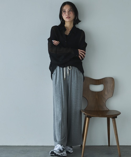 Doux archives(ドゥアルシーヴ)の「【EC先行予約】メッシュドルマンシャツ(シャツ/ブラウス・レディース・オフホワイト/ブラック/キャメル・FREE)」の6枚目の写真