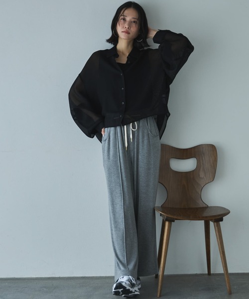 Doux archives(ドゥアルシーヴ)の「【EC先行予約】メッシュドルマンシャツ(シャツ/ブラウス・レディース・オフホワイト/ブラック/キャメル・FREE)」の7枚目の写真