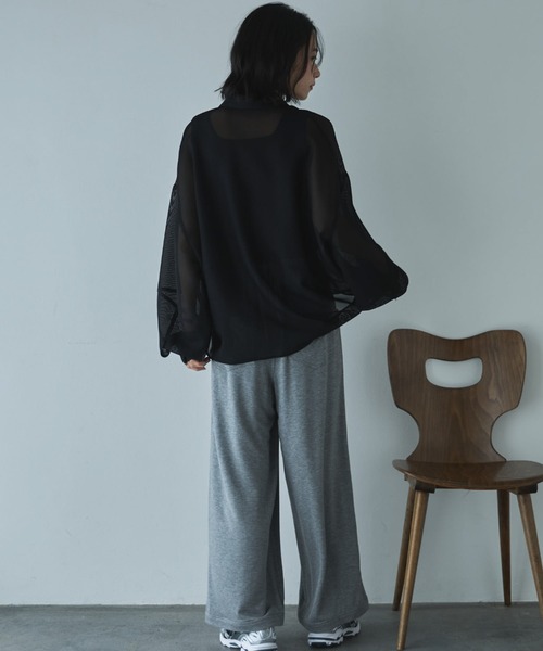 Doux archives(ドゥアルシーヴ)の「【EC先行予約】メッシュドルマンシャツ(シャツ/ブラウス・レディース・オフホワイト/ブラック/キャメル・FREE)」の11枚目の写真