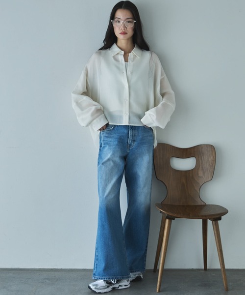 Doux archives(ドゥアルシーヴ)の「【EC先行予約】メッシュドルマンシャツ(シャツ/ブラウス・レディース・オフホワイト/ブラック/キャメル・FREE)」の18枚目の写真