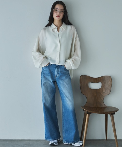 Doux archives(ドゥアルシーヴ)の「【EC先行予約】メッシュドルマンシャツ(シャツ/ブラウス・レディース・オフホワイト/ブラック/キャメル・FREE)」の19枚目の写真