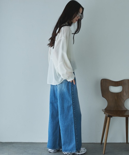 Doux archives(ドゥアルシーヴ)の「【EC先行予約】メッシュドルマンシャツ(シャツ/ブラウス・レディース・オフホワイト/ブラック/キャメル・FREE)」の20枚目の写真