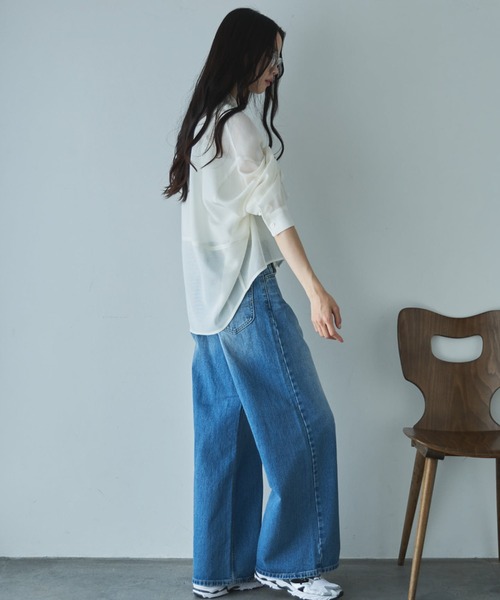 Doux archives(ドゥアルシーヴ)の「【EC先行予約】メッシュドルマンシャツ(シャツ/ブラウス・レディース・オフホワイト/ブラック/キャメル・FREE)」の21枚目の写真