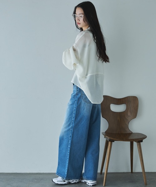 Doux archives(ドゥアルシーヴ)の「【EC先行予約】メッシュドルマンシャツ(シャツ/ブラウス・レディース・オフホワイト/ブラック/キャメル・FREE)」の22枚目の写真