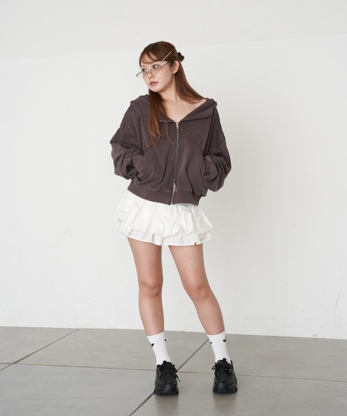 RAY CASSIN(レイカズン)の「【セットアップで着られる】ピグメントスタッズドルマンスウェットパーカー(スウェット・レディース・ブラウン系その他2/グレー/ベージュ系その他2・FREE)」の21枚目の写真