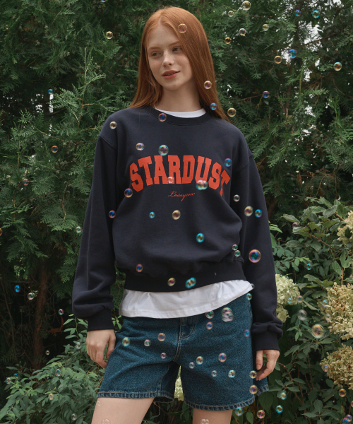 LOSSYROW(ロッシロー)の「Stardust sweatshirt Navy(スウェット・レディース・ネイビー・FREE)」の2枚目の写真