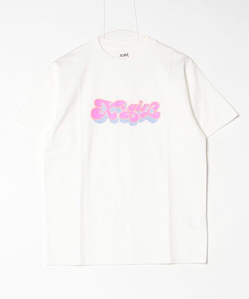 X-girl(エックスガール)の「CANDY LOGO S/S TEE(Tシャツ/カットソー・レディース・チャコールグレー/ホワイト/ピンク・S/M/L)」の3枚目の写真