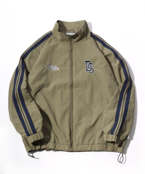 DISCUS（ディスカス）の「2026SS DISCUS/ディスカス ナイロン ワンポイント刺繍/サイドライン ラグラントラックジャケット レディース メンズ（ブルゾン・メンズ・ベージュ/ネイビー/アイボリー/ブラック・M/L/XL）」の3枚目の写真