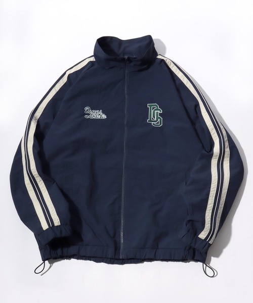 DISCUS（ディスカス）の「2026SS DISCUS/ディスカス ナイロン ワンポイント刺繍/サイドライン ラグラントラックジャケット レディース メンズ（ブルゾン・メンズ・ベージュ/ネイビー/アイボリー/ブラック・M/L/XL）」の4枚目の写真