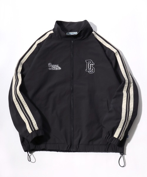 DISCUS（ディスカス）の「2026SS DISCUS/ディスカス ナイロン ワンポイント刺繍/サイドライン ラグラントラックジャケット レディース メンズ（ブルゾン・メンズ・ベージュ/ネイビー/アイボリー/ブラック・M/L/XL）」の2枚目の写真