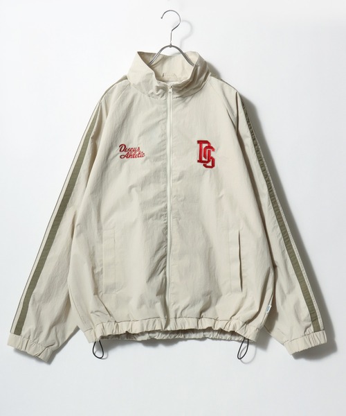 DISCUS（ディスカス）の「2026SS DISCUS/ディスカス ナイロン ワンポイント刺繍/サイドライン ラグラントラックジャケット レディース メンズ（ブルゾン・メンズ・ベージュ/ネイビー/アイボリー/ブラック・M/L/XL）」の5枚目の写真