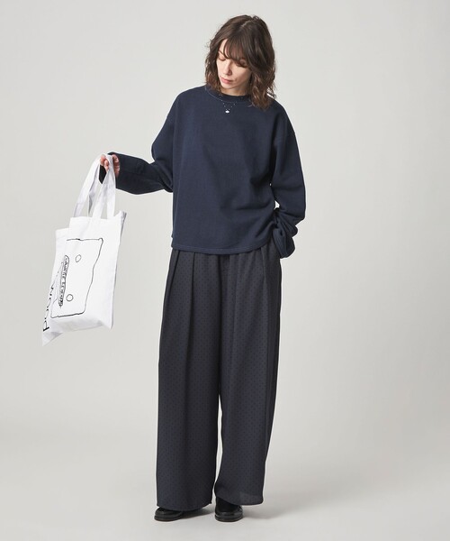 Steven Alan(スティーブンアラン)の「<Steven Alan>コットン スウェット プルオーバー(Tシャツ/カットソー・レディース・オフホワイト/ダークブラウン/ネイビー・FREE)」の4枚目の写真