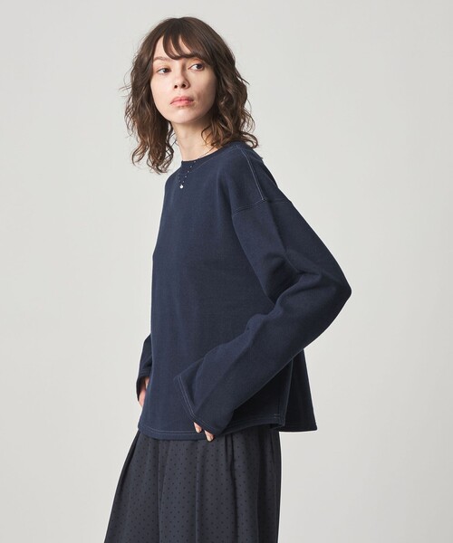 Steven Alan(スティーブンアラン)の「<Steven Alan>コットン スウェット プルオーバー(Tシャツ/カットソー・レディース・オフホワイト/ダークブラウン/ネイビー・FREE)」の6枚目の写真