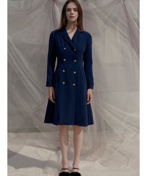 Sorry,Too Much Love(ソーリートゥーマッチラブ)の「Double Button Trench Style Dress_Navy(ワンピース・レディース・その他・S/M)」の1枚目の写真