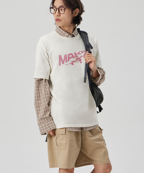 MAKEITTO（メイキット）の「[ACTIVE LETTERING]CREW NECK TEE_CREAM（Tシャツ/カットソー・メンズ・その他・M/L/XL/XXL）」の3枚目の写真