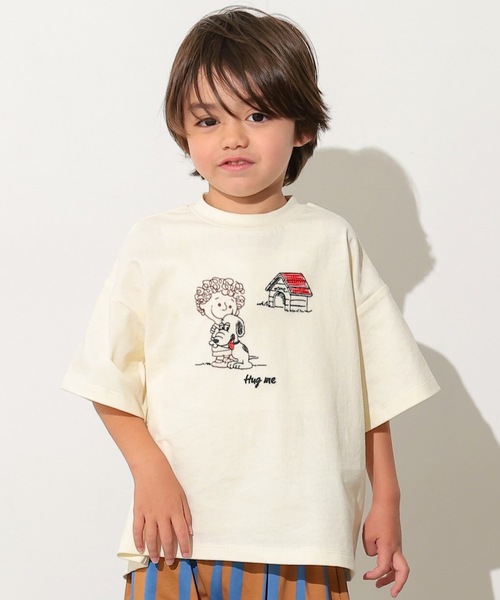 Ocean&Ground（オーシャン&グラウンド）の「ENJOY STITCH Tシャツ/刺繍（Tシャツ/カットソー・キッズ・キナリ/ホワイト/ライトブルー/ブラック・100/95/90/80/140/130/120/110）」の3枚目の写真