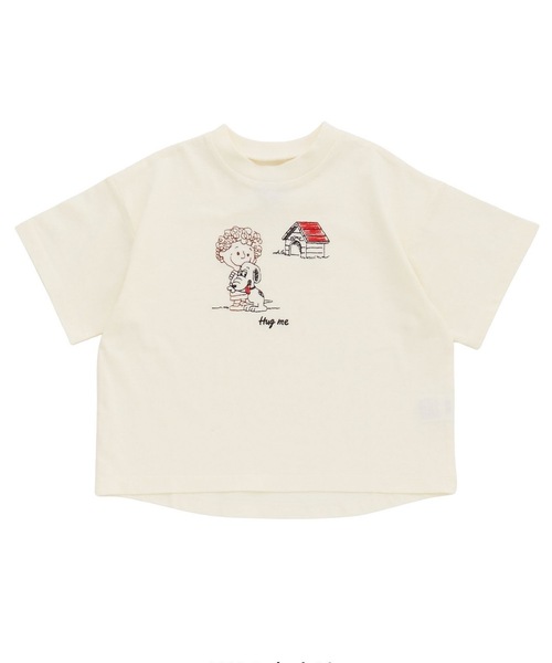 Ocean&Ground（オーシャン&グラウンド）の「ENJOY STITCH Tシャツ/刺繍（Tシャツ/カットソー・キッズ・キナリ/ホワイト/ライトブルー/ブラック・100/95/90/80/140/130/120/110）」の5枚目の写真