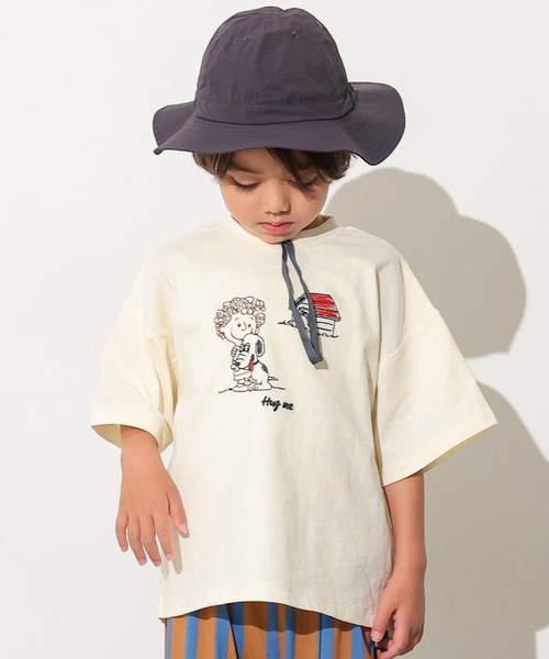 Ocean&Ground（オーシャン&グラウンド）の「ENJOY STITCH Tシャツ/刺繍（Tシャツ/カットソー・キッズ・キナリ/ホワイト/ライトブルー/ブラック・100/95/90/80/140/130/120/110）」の7枚目の写真